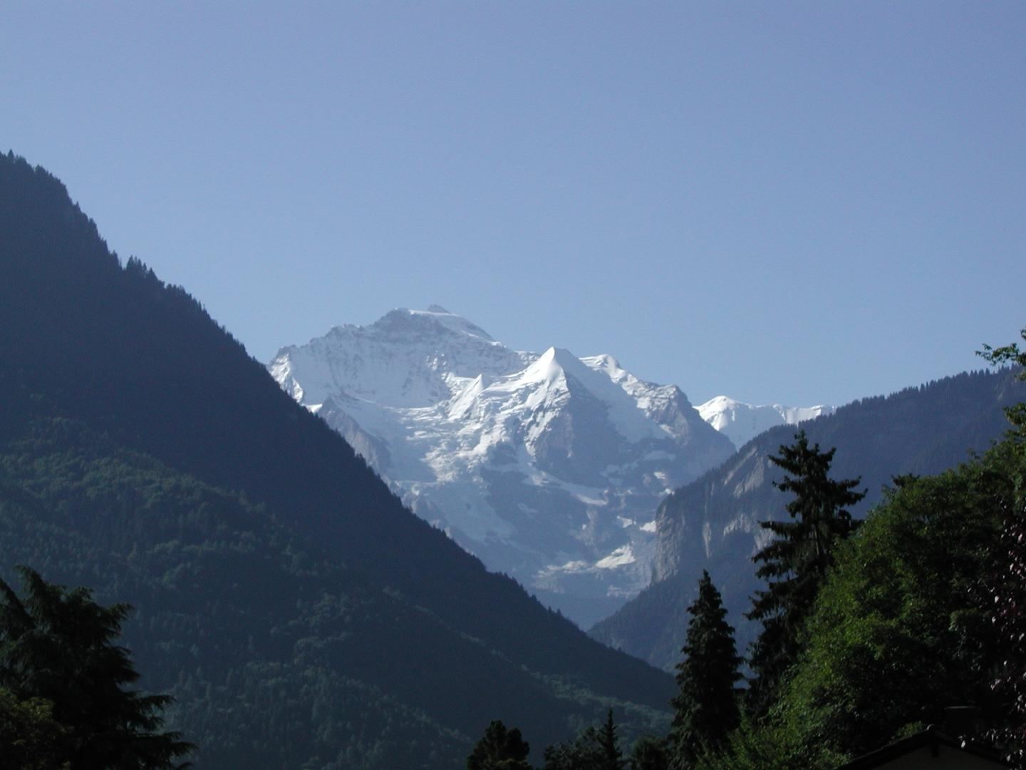 Jungfrau mountain view near the house
